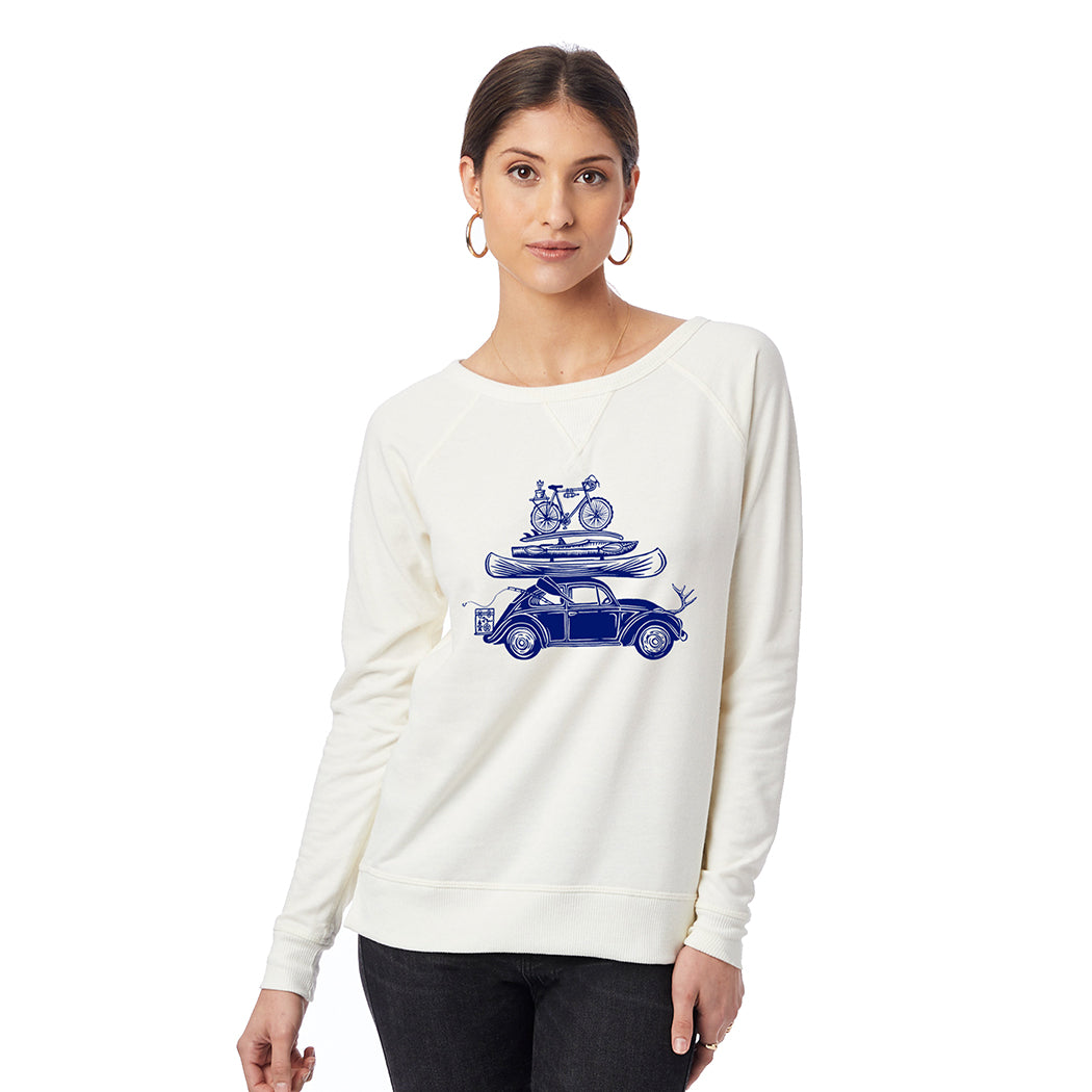 Alternative Women's Vintage French Terry Scrimmage Reversible Pullover - Athletic Comfy Oversized Sweatshirt - View #8