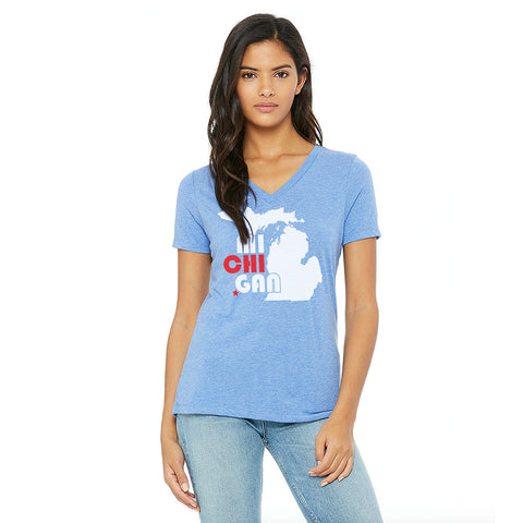 MI CHI GAN Ladies Relaxed Fit V-Neck T-Shirt