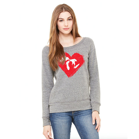 Heart Ladies Sponge Wide Neck