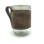 Mi Coast Leather Wrapped Mason Jar with Leather Coaster