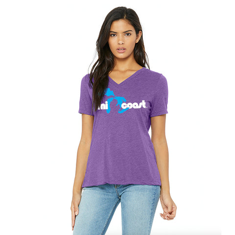 Mi Coast Ladies Relaxed Fit V-Neck T-Shirt